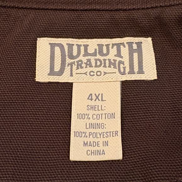 Duluth Fleece Lined Canvas Shirt Mens 4XL Brown Shacket Hanger Bender Fire Hose - Picture 7 of 11
